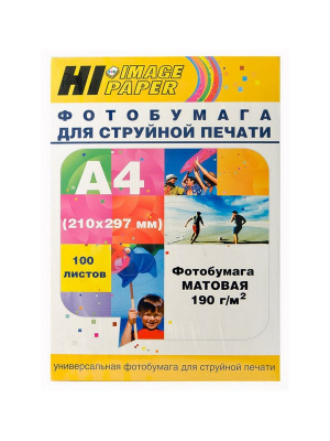 Фотобумага Hi-Image Paper матовая односторонняя, A4, 190 г/м2, 100 л.