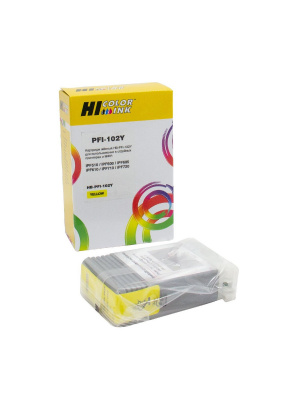 Картридж Hi-Black (HB-PFI-102Y) для Canon IPF-510/600/710, Y