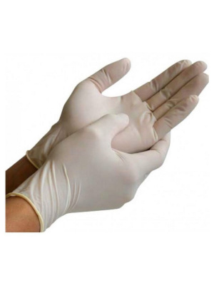 Перчатки сервисные латексные, опудренные, (н/с), размер L (5 пар в упаковке)